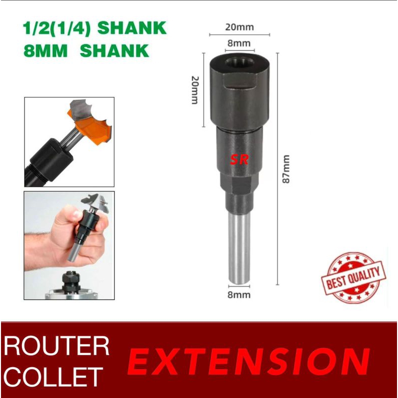 Extension As 8mm - 8mm Penyambung Mata Router/ Profil