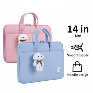 Deli 63756 Koper Terylene Tas Laptop 14inch Pink/Biru, Lapis Dalam Busa