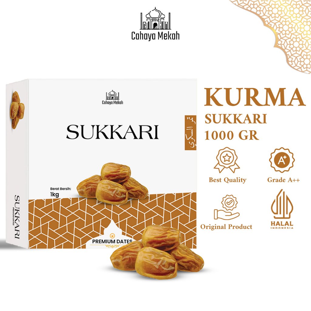 

Cahaya Mekah Kurma Sukari Kemasan Box 1kg Premium Kurma Ratu Sukari Original High Quality