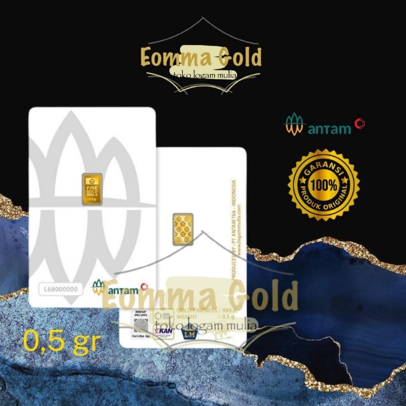 [ANTAM TERMURAH] EOMMAGOLD Logam Mulia Antam (LM) 0.5 gram Certieye Terbaru / Emas Antam Redmark 0.5