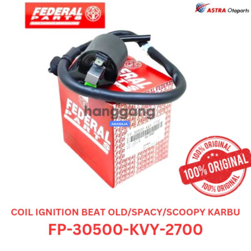 Coil Ignition Koil Pengapian Motor Matic Beat Karbu Lama Scoopy Spacy Ori Federal KVY