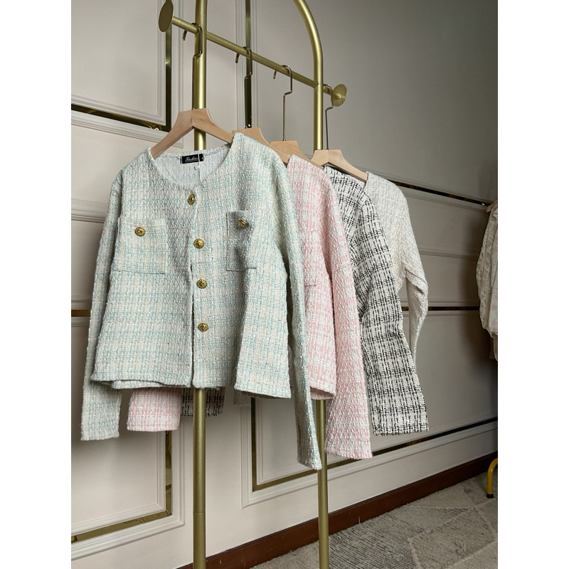 Blazer bahan tweed bangkok