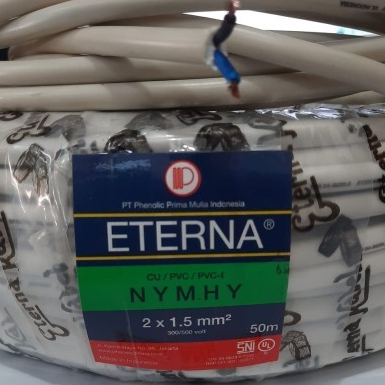 KABEL ETERNA NYMYH 2X1,5 SERABUT ISI 2
