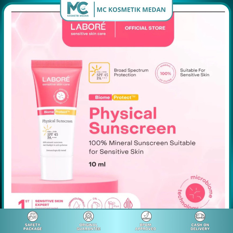 LABORE-LABORE Sensitive Skin care Biome Protect Physical Sunscreen 10ml-Sunscreen SPF 50+/PA++++ mel