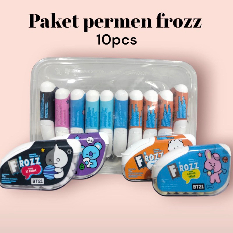 

PAKET PERMEN FROZZ BTS21 ISI 10PCS