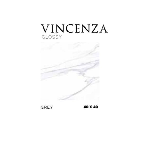 ASIA TILE FLOOR TILE VINCENZA GLOSSY GREY 40X40