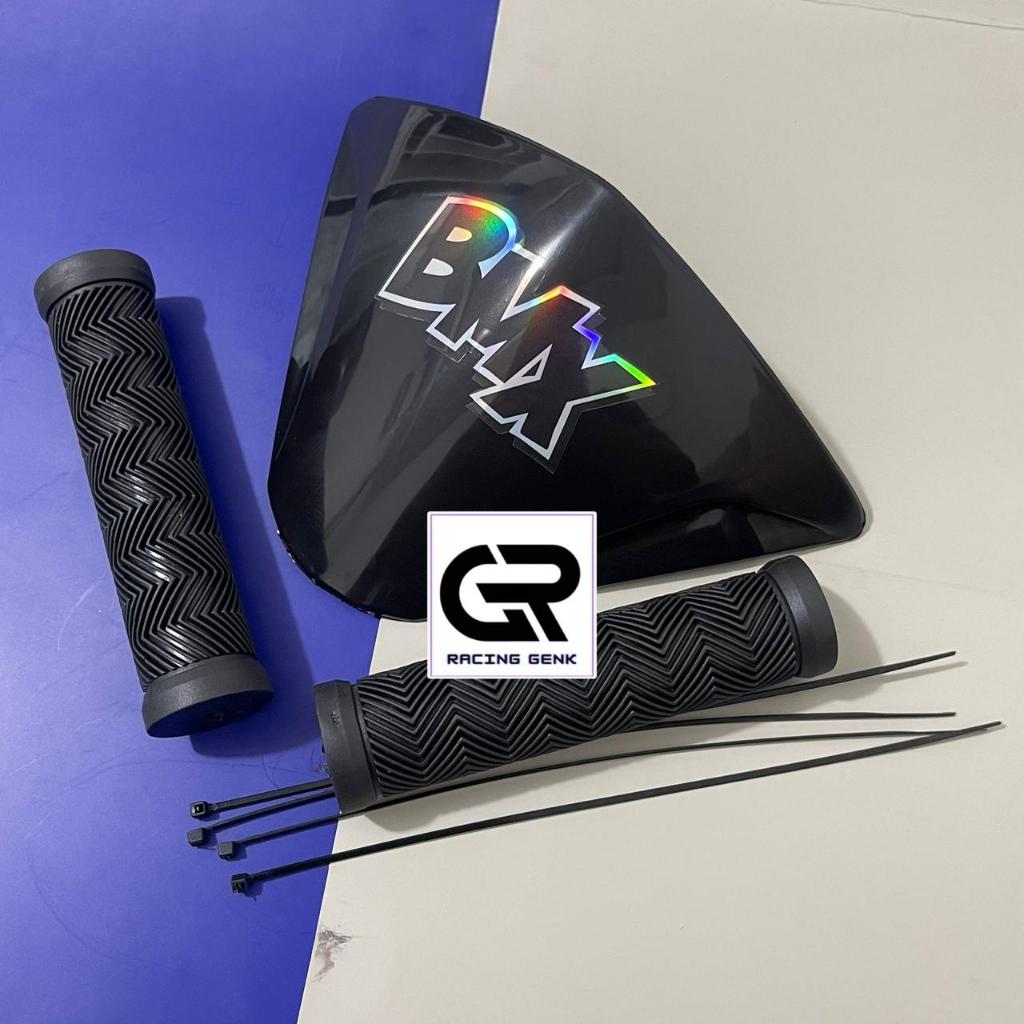 PANCA MOTOR MX JUPITER / VISOR SEPEDA BMX+STIKER HOLOGRAM BMX+HANDGRIP GARIS HITAM