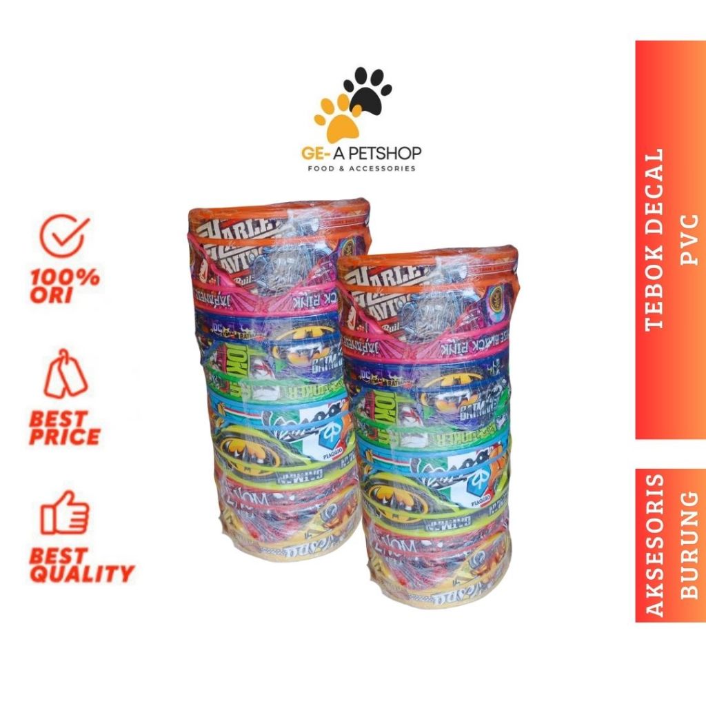TEBOK DECAL PVC BERMOTIF STIKER SANGKAR BURUNG TEBOK DECAL BAHAN PVC