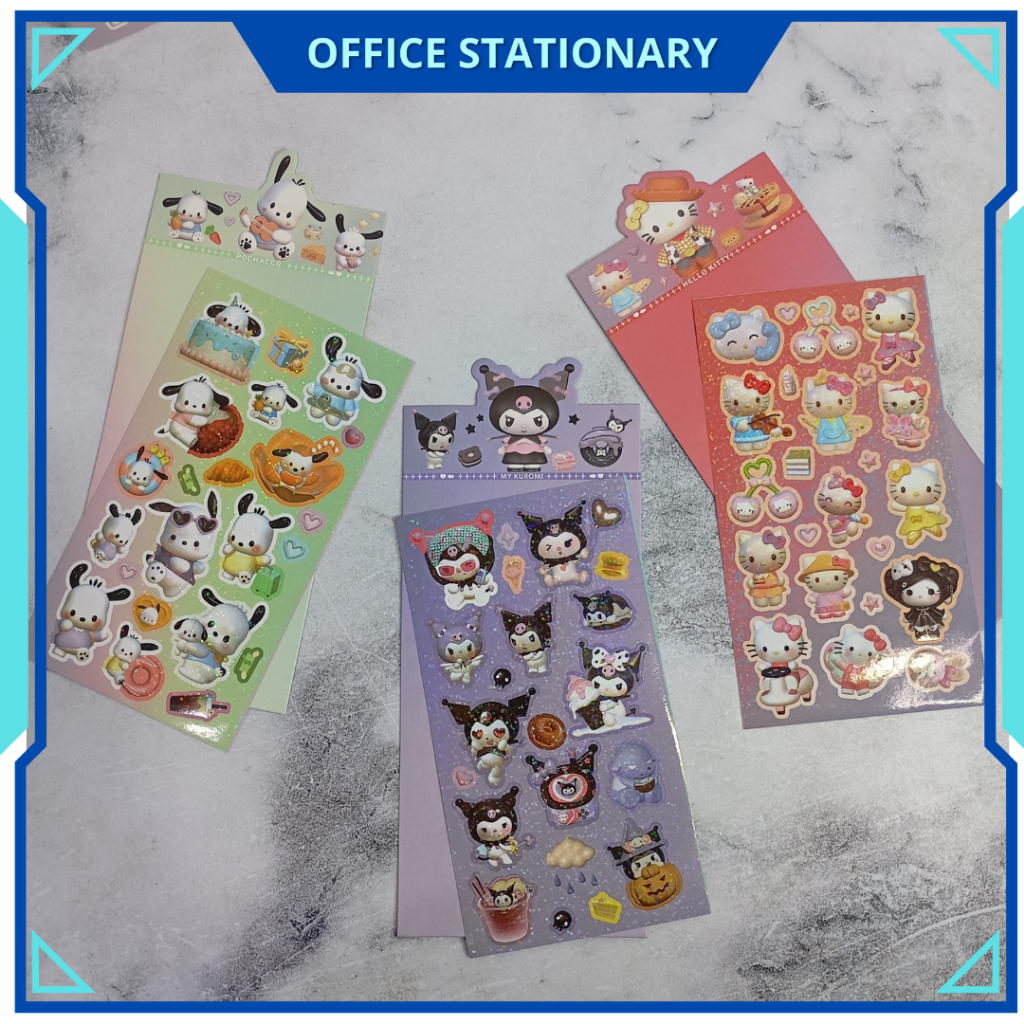

OFS STIKER GLITER HOLOGRAM BESAR MOTIF SANRIO KUROMI KARAKTER LUCU-LUCU / Stiker panjang