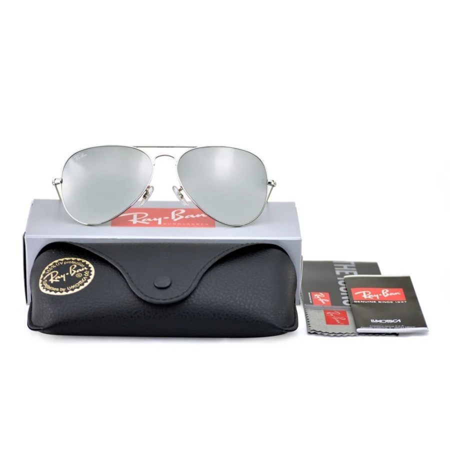 KACAMATA RAYBAN AVIATOR RB 3025 W3277 58 SILVER MIRROR ORIGINAL