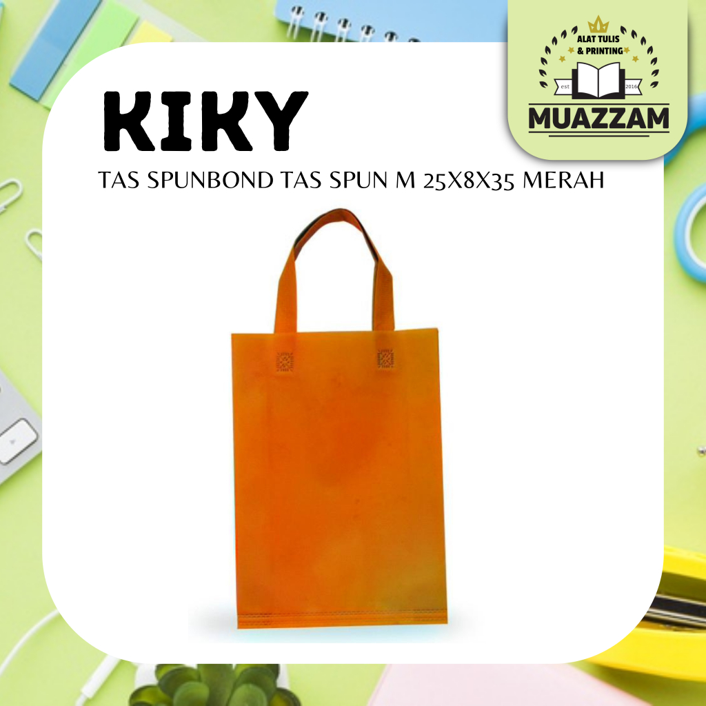 

Kantong spunbond 25x8x35 Merah tas kain goodie bag polos tas souvenir kantun