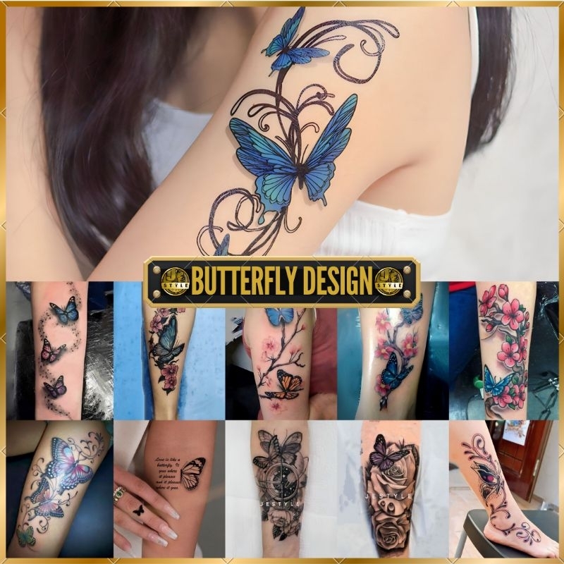 [BTC-BTD] TATTO TEMPORER TEMPORARY TATTOO SEMENTARA MOTIF KUPU-KUPU BUTTERFLY DESIGN