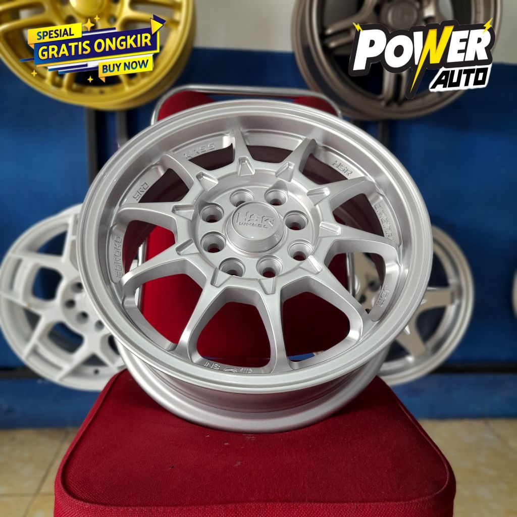 VELG HSR WHEEL RING 14 BAUT 4 TIPE BOROKO SRD GLOSSY SILVER