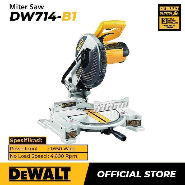 Dewalt Miter Saw / Mesin Gergaji Miter Listrik 1650W 255mm DW714
