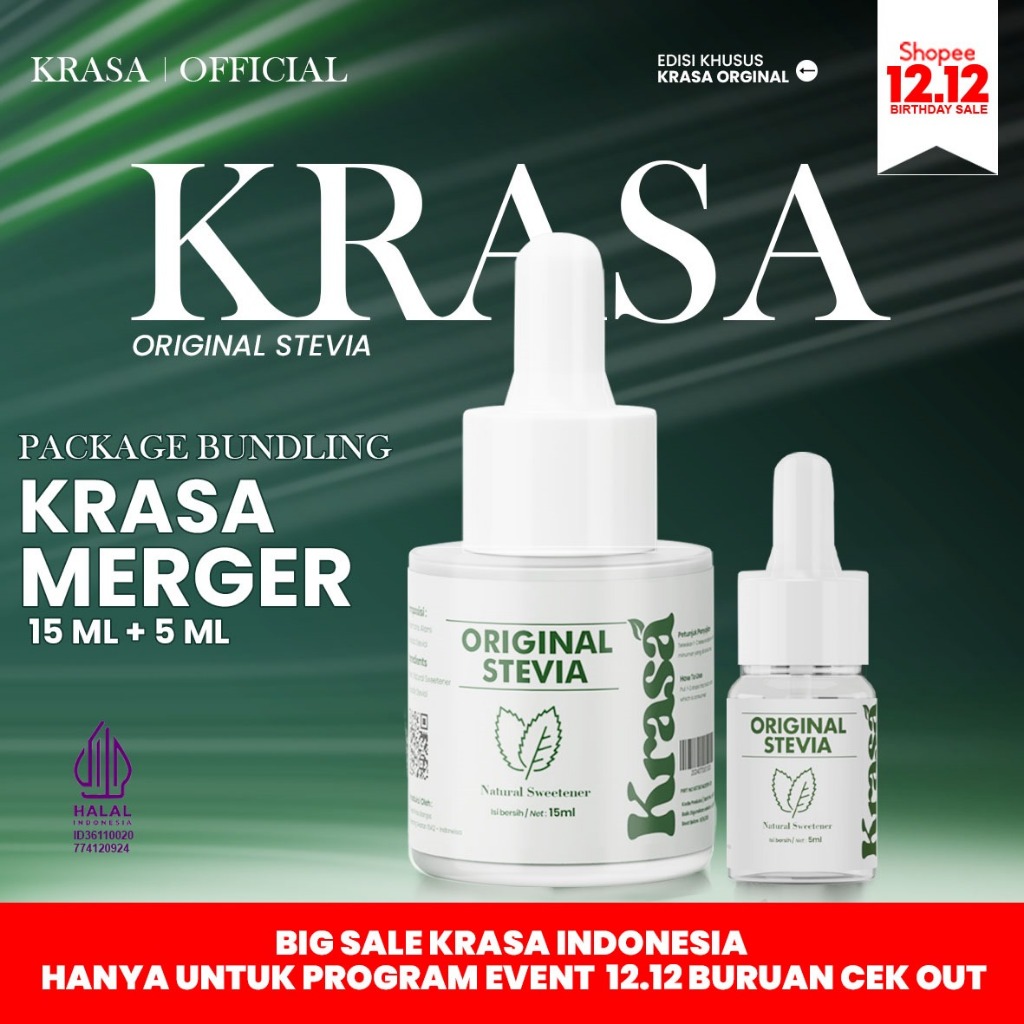 

KRASA STEVIA PEMANIS ORIGINAL PAKET MERGER 15ML + 5ML