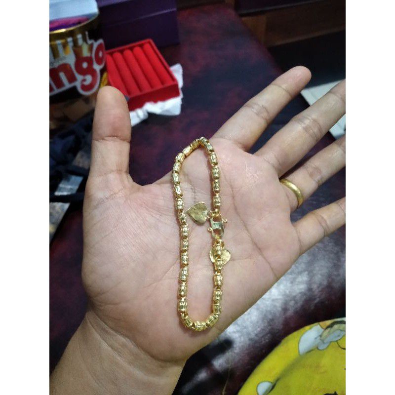 GELANG BAMBU GUCI 1SK LAPIS EMAS 24K GELANG BAMBU KECIL GELANG EMAS BAMBU
