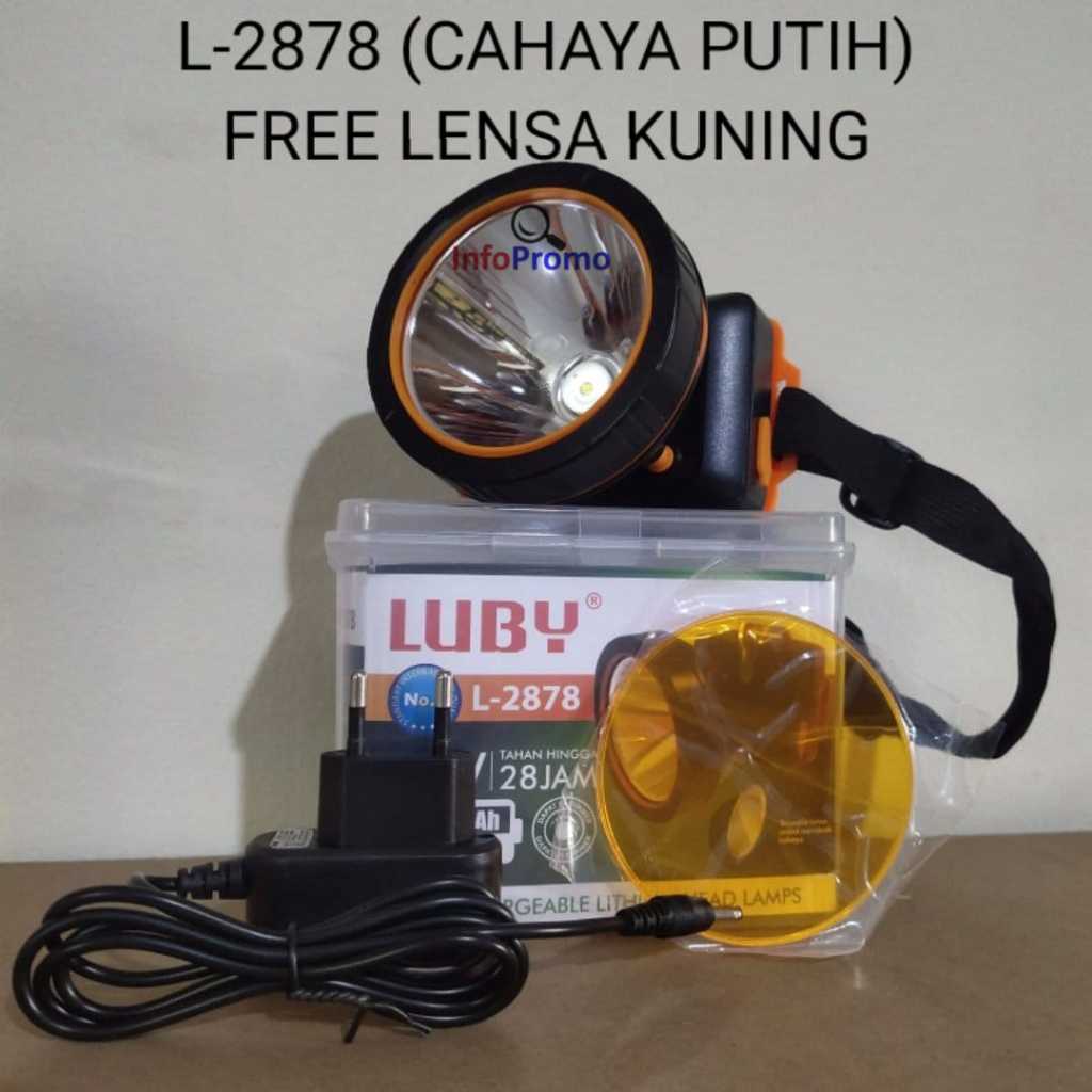 Senter Kepala Luby 15 Watt L-2878 LED Putih Waterproof Original