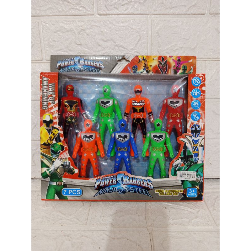Power Rangers Ninja Steel: Heroes Superman Deuxset / Mainan Power Rangers 7pcs