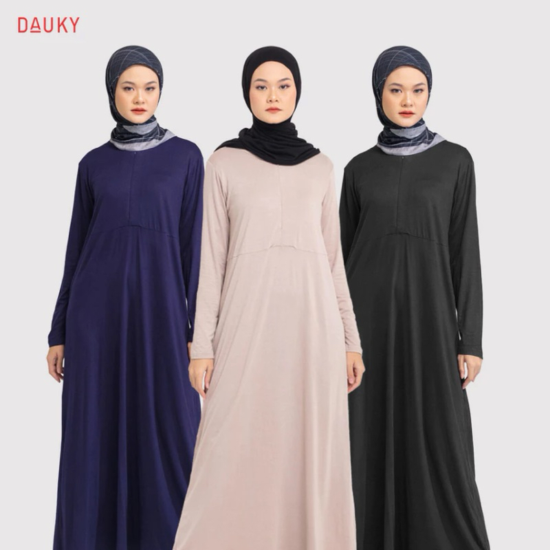 DAUKY Inner Dress Bella - Fashion Wanita Muslimah - Inner Gamis Panjang Busui Friendly - Daleman Baj
