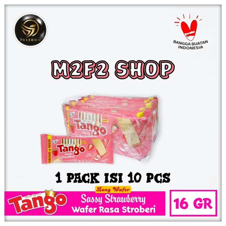 

Tango Wafer Sassy Strawberry | Krim Stroberi Sachet - 16 gr (Kemasan 1 Renceng)