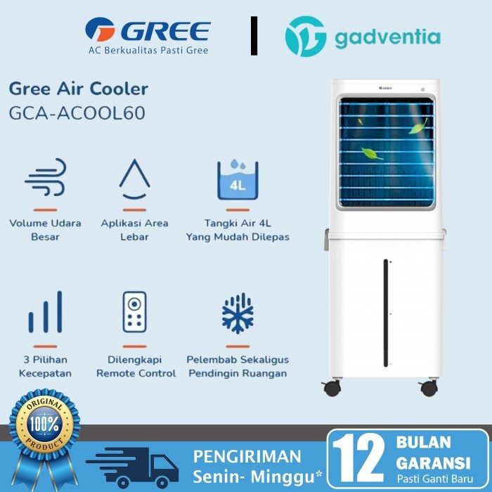 GREE Tower Fan Air Cooler Kipas AC Kapasitas 60 Liter 60L GCA-ACOOL60 not Midea Penyejuk Udara / Rua