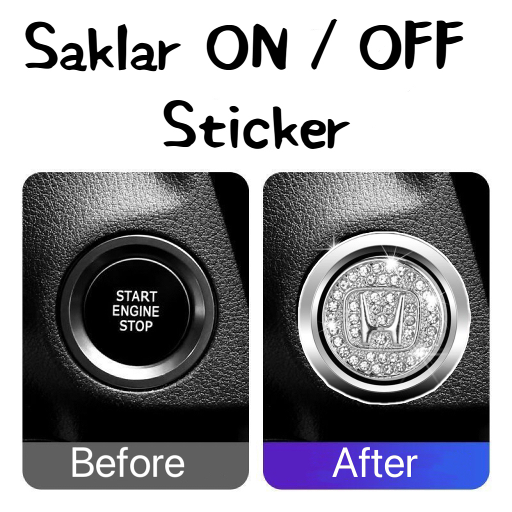 Cover Start Engine Diamond Ring tombol Start Stop Engine Stiker Utk Honda/Toyota Dekorasi Tombol Sta