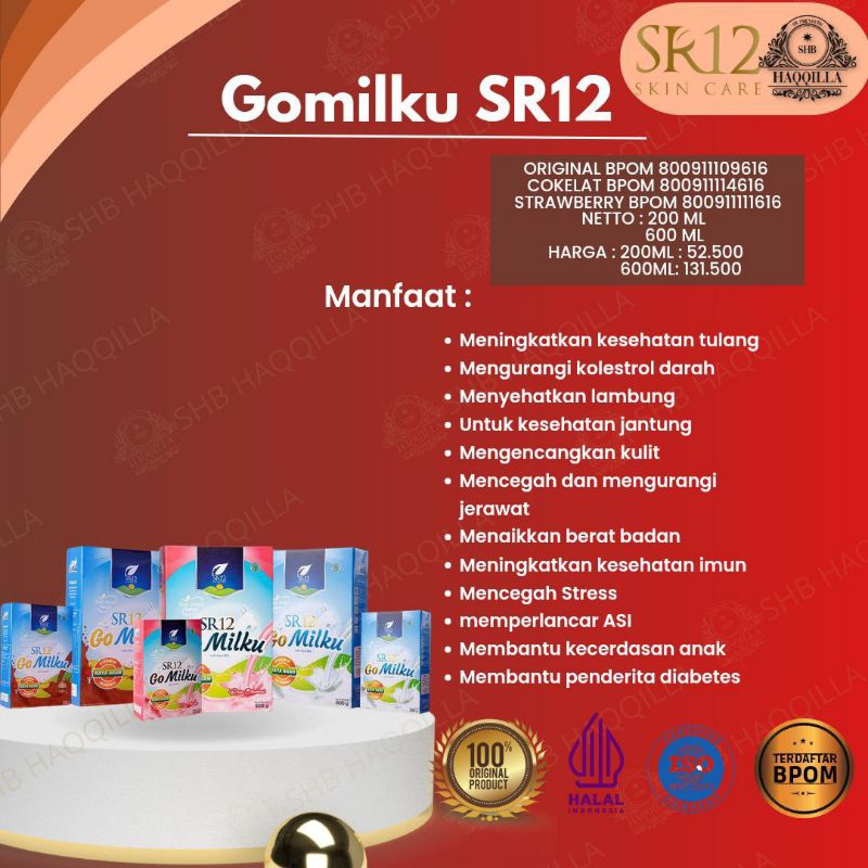 

SUSU GOMILKU SR12 KAMBING ETAWA PREMIUM/SUSU HERBAL