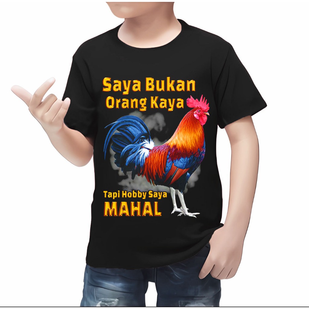 ATASAN ANAK | BAJU KAOS ANAK LAKI LAKI GAMBAR MOTIF AYAM BANGKOK | KAOS ANAK DISTRO KEREN