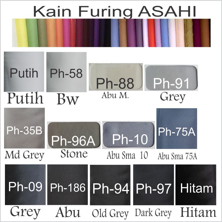 Kain Furing Asahi Putih Hitam meteran