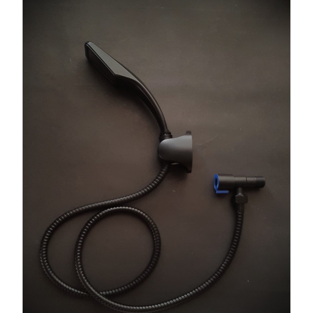 Sower mandi 1set kran sower single stainless hitam