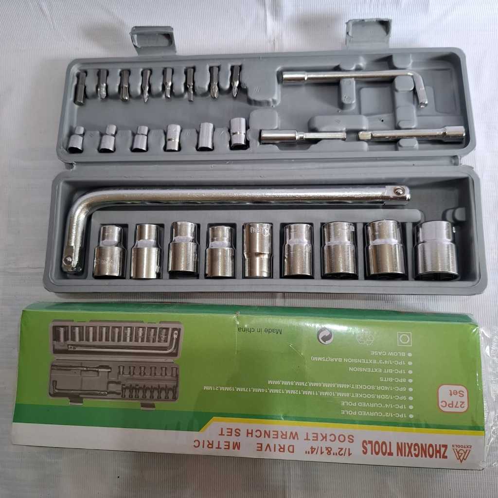 Kunci Sok Shock Set Socket Wrench Original isi 27 PCS Kualitas Bagus