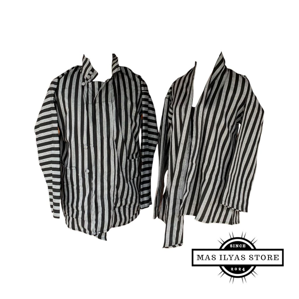 Baju Lurik Abu-abu Pria Wanita Dewasa/Surjan Lurik Pria/Kebaya Wanita Dewasa/Baju Tradisional