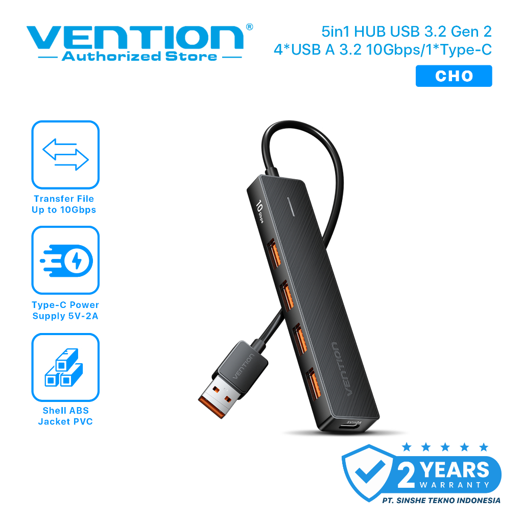 Vention 5in1 USB HUB 3.2 Gen 2 4 Port High Speed Power OTG