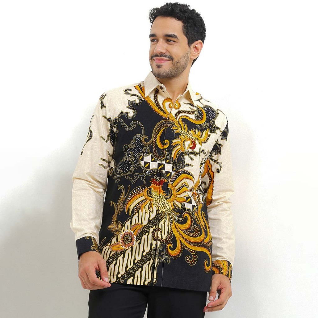 Rianty Batik Premium Pria Kemeja Panjang Hem Razka Arizka