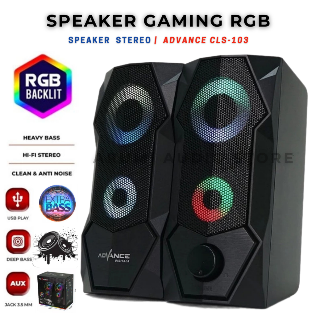 Speaker Gaming Advance Cls-103 Rgb | Advance speaker Hp, Pc, Laptop, Komputer / Cls103 Speaker Rgb L