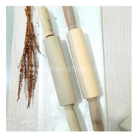 Wood Rolling Pin Roll Kayu GAGANG PUTAR Penggiling Adonan Kue Roti