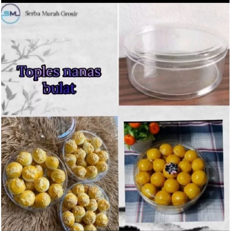Toples plastik nastar/toples kue kering lebaran/Toples nanas bulat