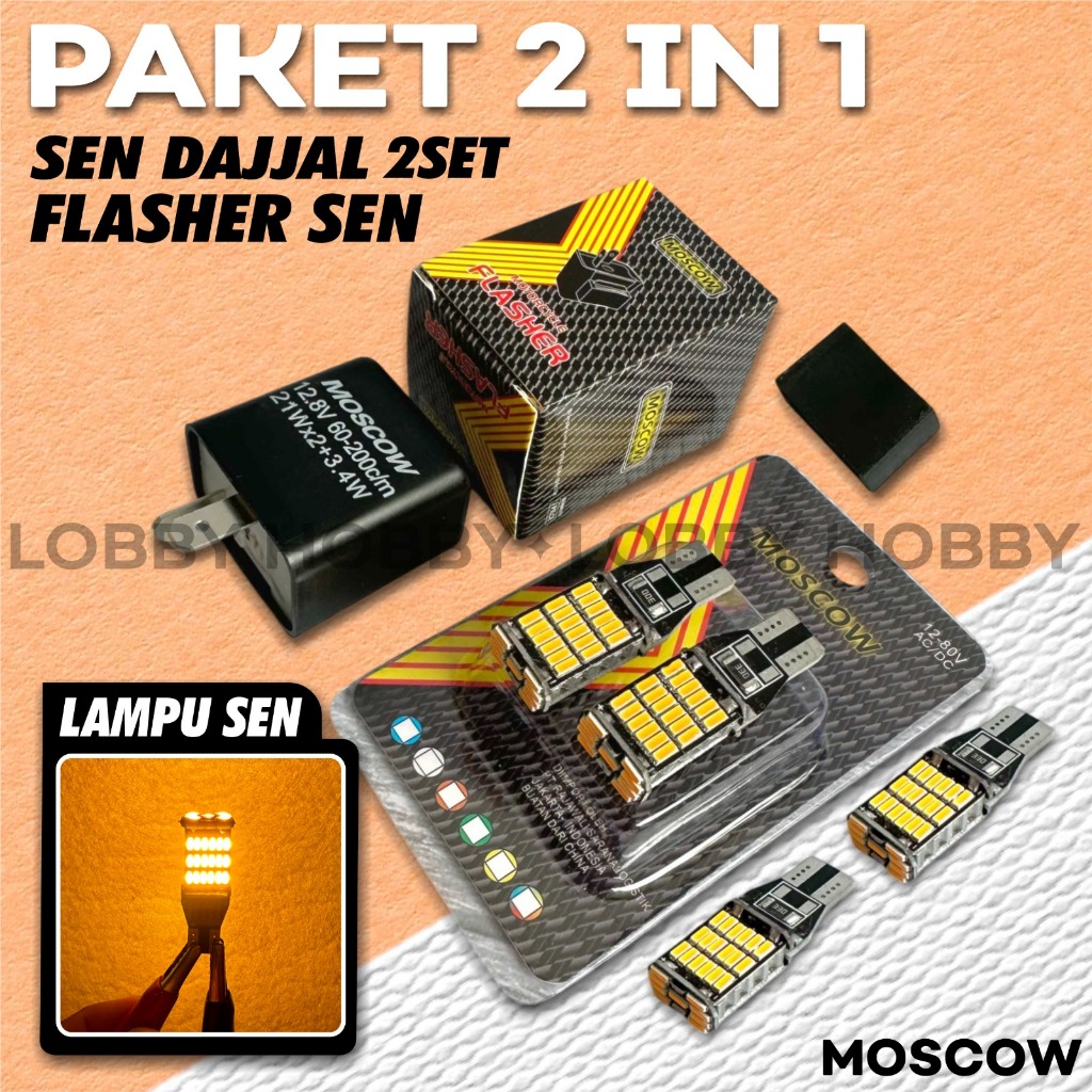 PAKET 2 IN1 lampu SEN DAJJAL 2 SET +  FLASHER SEN T10-15 UNTUK SEMUA MOTOR / UNIVERSAL MATIC BEBEK Y