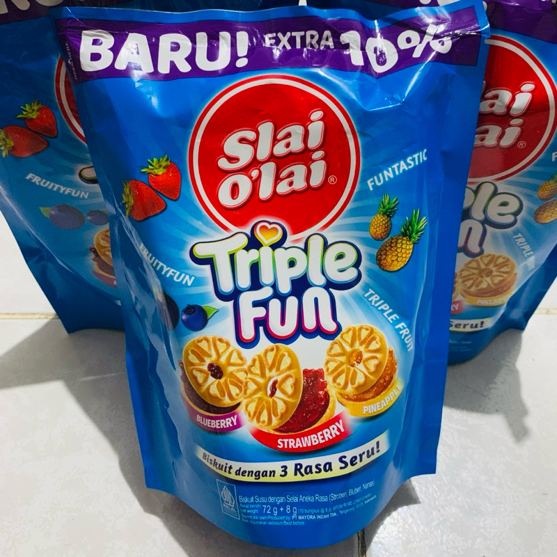 

slai olai triple fun pack isi 10 slai olai mini sachet slai o'lai triple fun pouch 72gr