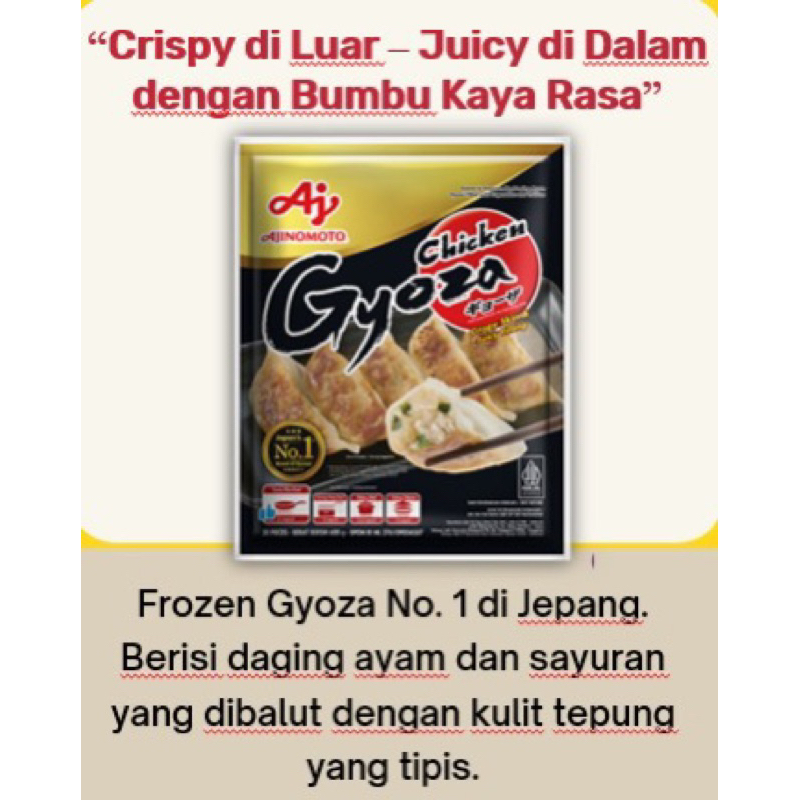 

AJINOMOTO Chicken Gyoza No. 1 Di Jepang