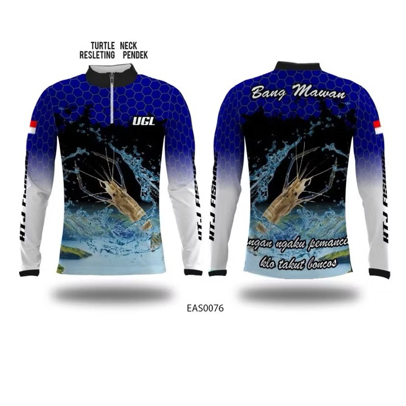 Jersey custom mancing udang galah  ikan marlin dryfit adem
