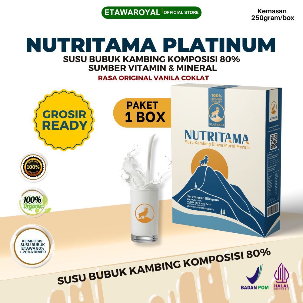 

Nutritama Platinum Susu Etawa Paket 1 Box Kemasan 250gr