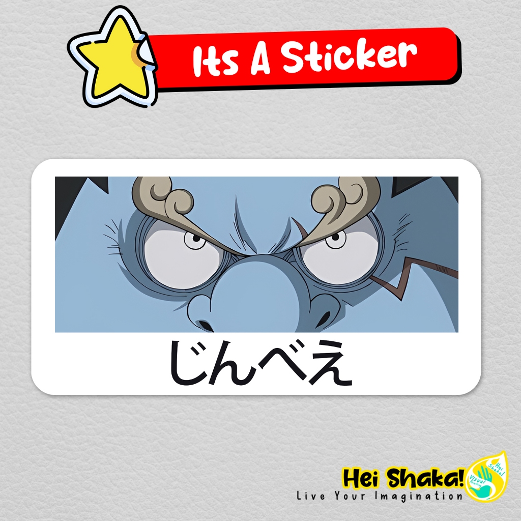 

Stiker Jinbe Eye Contact One Piece Sticker Anime Manga Nakama Bahan Vinyl Anti Air