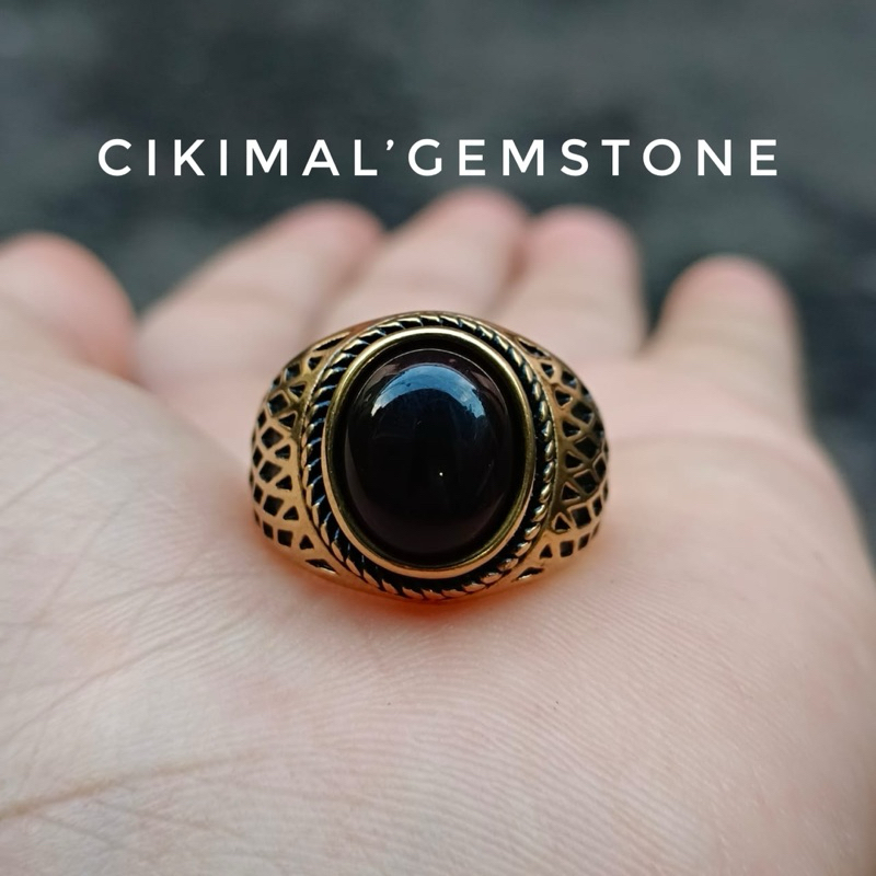 Baru cincin Pria/Batu cincin Kecubung Wulung Baturaja HQ