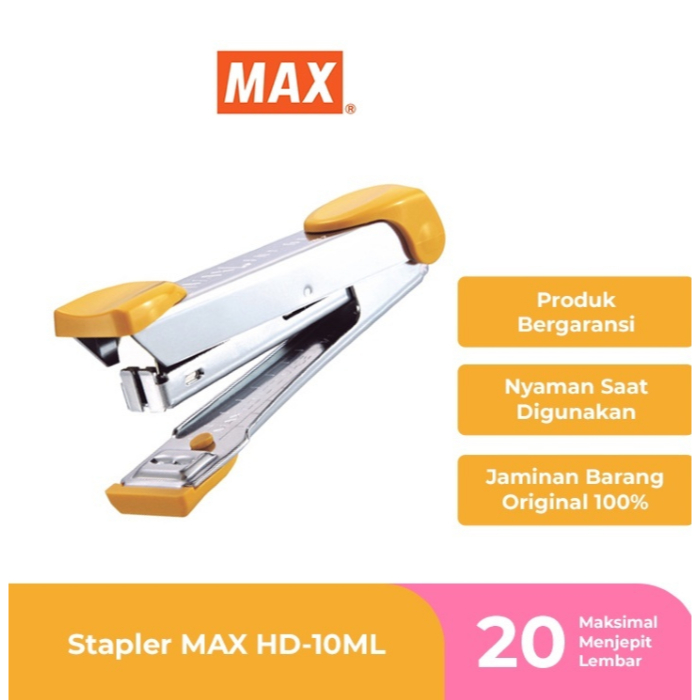 

STAPLER / STEPLER / ALAT STAPLES / HEKTER / JEPRETAN / JETREKAN / CEKREKAN / STAPLER MAX HD10 KUNING / ROYAL YELLOW