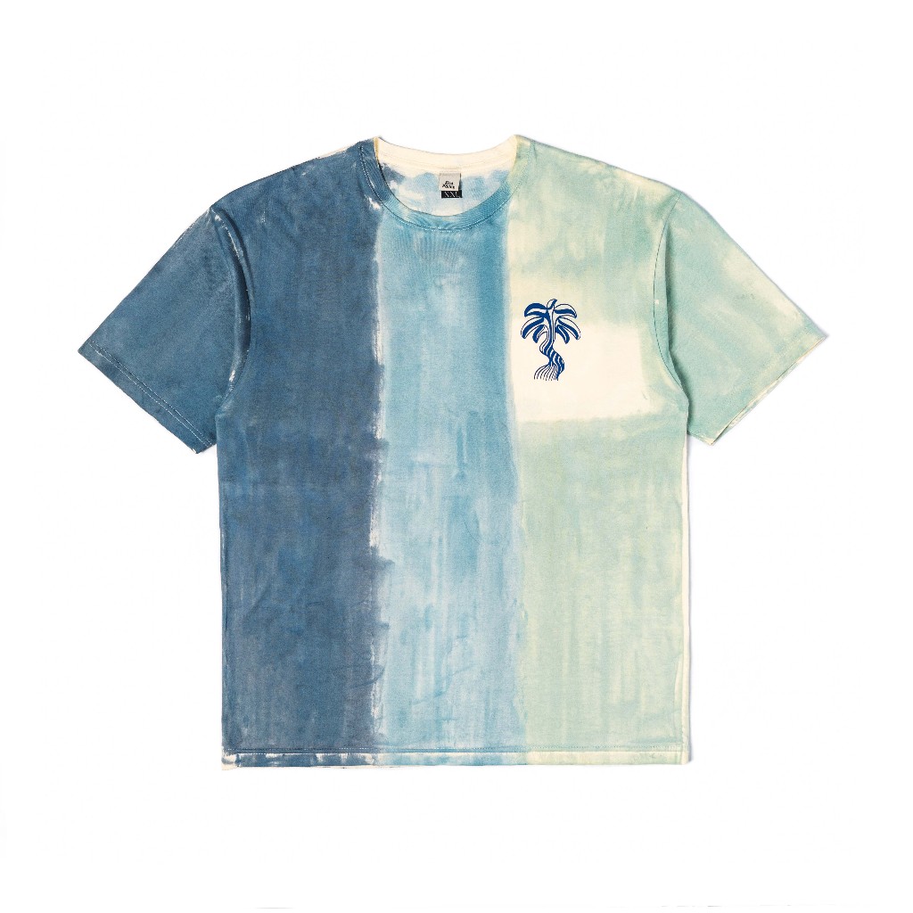 Hoi Polloy - T-Shirt Kaos Palm Slay Tie Dye (Multicolor) Hijau Biru Ivory