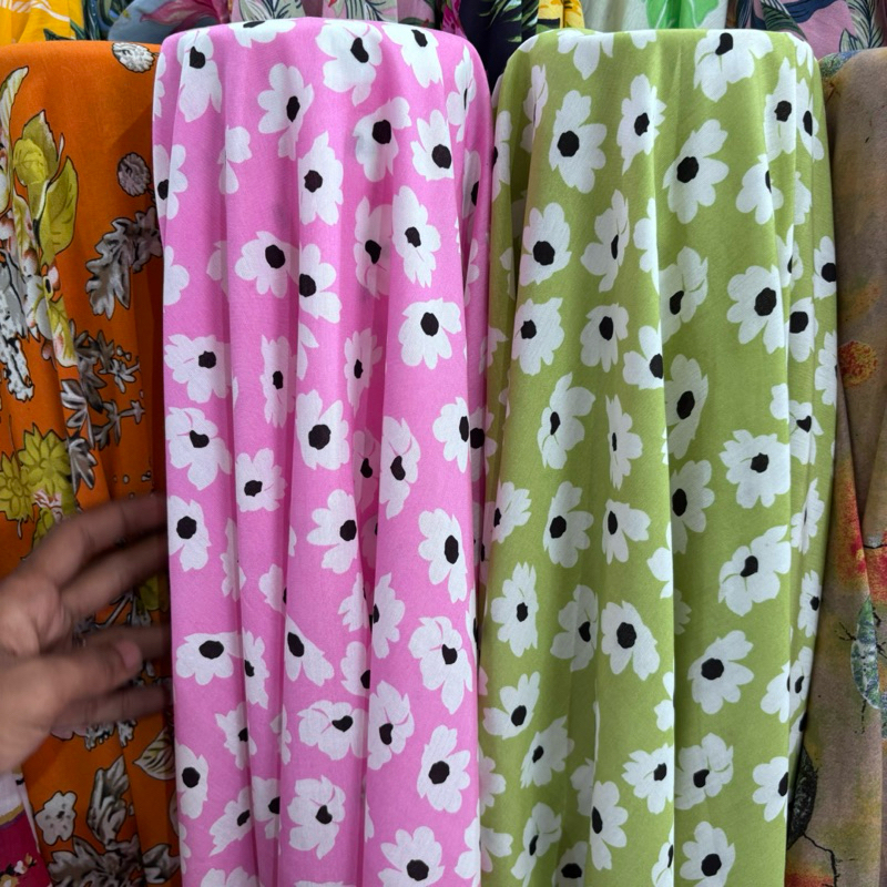 kain katun silky motif bunga - kain silky motif premium - kain katun silky premium - kain bahan silk