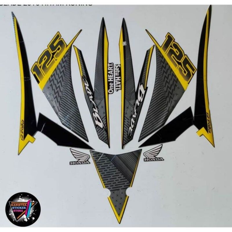 Striping stiker body motor honda blade 125 2016 kuning lis body standar blade 125 striping blade 125