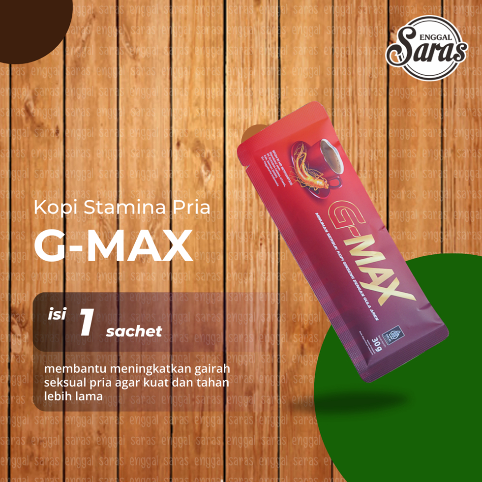 

G-Max Kopi Pria Kuat Tahan Lama Penambah Stamina BPOM 100% Original 1 Sachet