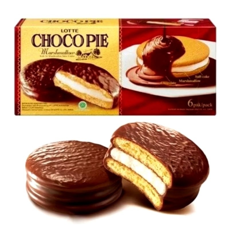 

LOTTE Choco Pie marsmalllow 156 gram isi 6 pcs